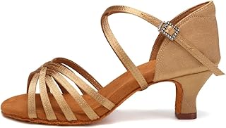 Women's Latin Dance Shoes Open Toe Ballroom Salsa Dance Practice Shoes Suede Sole