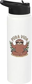 Pura Vida Costa Rica Yogi Sloth Meditation - Costa Rican Stainless Steel Insulated Water Bottle