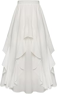 Long Skirts for Women 2026 Ruffled Chiffon Flowy Renaissance Maxi Skirt