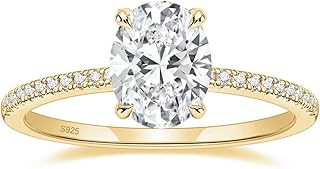1/2/3/4.5CT 925 Sterling Silver Engagement Rings Oval Cut Cubic Zirconia CZ Wedding Promise Rings for Her Stunning Wedding Bands for Women Size 3-11