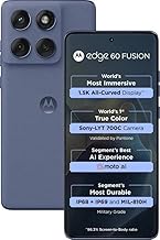 Moto Edge 60 Fusion 5G Ai (Compatible with Tmobile Mint Tello & Global) (256GB+8GB) NFC 50MP Triple Cam Dual Sim 6.67" Curved XT2503-1 Latino American Version (Slipstream (Blue))