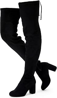 Women's Aria Thigh High Over The Knee Boots, Cute Suede Long Boots with High Heel and Inner Zipper