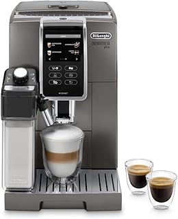 Dinamica Plus Connected Espresso & Coffee Machine with Automatic Milk Frother, 18 Recipes, Built in Grinder, App Compatible, LatteCrema Technology for Ideal Milk Texture, Color Touch Display