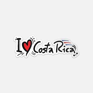 I Love Costa Rica Flag Slogan Sticker | Car Bumper, Laptop, Water Bottle, Wall, Window Waterproof Vinyl Sticker Decal
