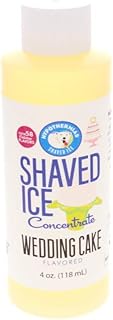 Hypothermias Shaved Ice and Snow Cone Syrup Unsweetened Flavor Concentrate - 4 Fl Oz - Makes 1 Gallon of Ready to Use Syrup - Wedding Cake - Must Add Filtered Water and Sweetener