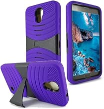 NEM Hybrid Case Compatible with Samsung Galaxy Mega 2, Protective Dual Layer and Advanced Shock Absorption Protection with Kick Stand Purple