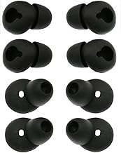Ear Tip for Gear Circle SM-R130, 4 Pairs Anti-Slip Durable Silicone Replacement Ear Tip Eargels, Fit for Samsung Gear Circle Bluetooth Earphone SM-R130 (4 Pair)[Black]