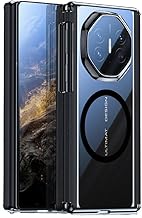 Compatible with Huawei Mate XT Phone Case,Luxury Plating Clear Cover[Magnetic Hinge Protection]Shockproof Cover Anti-Yellowing Full Protective Magnetic Case Compatible with Huawei Mate XT(Black)