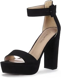 Women's Platform Heel Sandals, Open Toe Ankle Strap Heel Fashion Wedding Party Dress Sandals Shoes