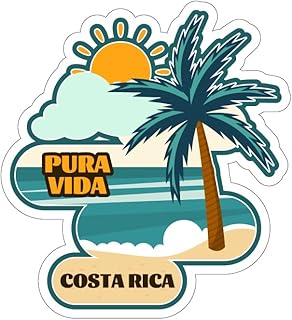 Costa Rica, 3 inch Sticker, S631 (Waterproof Vinyl Decal for Car, Water Bottle, Laptop, iPad, Window, Cooler, Luggage, Bumper, Toolbox, Locker), 3 inch