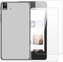 Case with 2 Pack Screen Protector Combo Compatible with BQ Aquaris E5, Shockproof Cover and Tempered Glass Set for Full Body Safety(White)