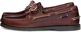 Portland Waxed Boat Shoes - Handsewn Waxed Leather Moccasins with Leather Sock Lining and Non-Marking, Slip-Resistant Rubber Outsoles