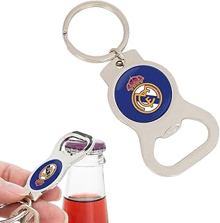 Real Madrid FC Keychain Bottle Opener Los Blancos Madridistas Club Soccer Car Keys Official Fan Gear (Design A)