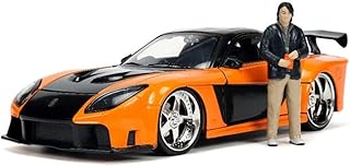 Toys Fast & Furious 1:24 1995 Mazda RX-7 Widebody Die-cast Car w/Han's 2.75" Die-cast Figure, Toys for Kids and Adults