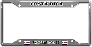 Costa Rica Aluminum Auto Car Tag Cover Frame Costa Rica and Proud of It License Plate Frame 4 Holes,License Tag Holder