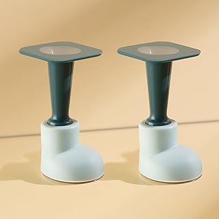 2 Pack Rubber Door Stopper, Self Adhesive Cute Boot-Shaped No Magnetic Door Stop, House Door Holder No Need to Drill Door Catch, Blue