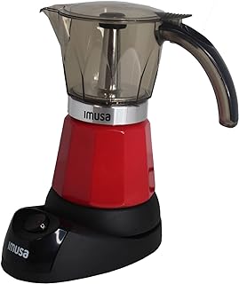 6 or 3cup Electric Espresso Maker, Red
