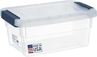 Tribello Clear Plastic Storage Bins with Lids Stackable Storage Bins (15 Quart)