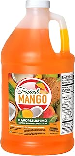 Concession Express® – Tropical Mango Slush Mix, Slushy & Slushie Premium Syrup – Use in Drink, Slush & Granita Machines – 64 oz (Half Gallon) – Perfect for Frozen Treats for Home and Commercial use, Fairs & Carnivals, Parties, Events and More!