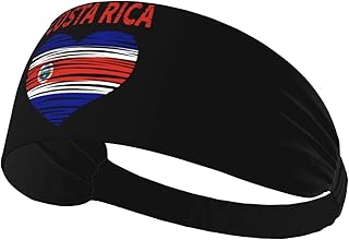 Costa Rica Flag Heart Costa Rican Athletic Headband Sweat Resistant Perfect Gym Outdoor Activities Running Men Women