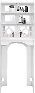 4 Tier Toilet Cabinet, Over The Toilet Storage Cabinet, Organizer, Shelf Organizer Freestanding Bathroom Space-Saving Storage Cabinet for Bathroom, Laundry