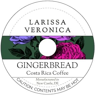 Gingerbread Costa Rica Coffee (Single Serve K-Cup Pods) (Gourmet, Naturally Flavored, Whole Coffee Beans) (12 pods, ZIN: 572847)