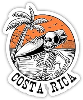 Squiddy Costa Rica Surf - Vinyl Sticker Decal for Phone, Laptop, Water Bottle (3" high)