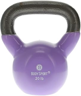 Body Sport Cast Iron Vinyl Coated Kettlebells – Kettlebell for Weight Lifting – Strength Training Kettlebell – Professional Fitness for Gym & At Home