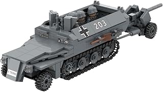 WW2 Tank Sdkfz251 with Pak40 Anti-Tank Gun Building Blocks Toy German Army Sd.Kfz.251 Military Brick Set WWII