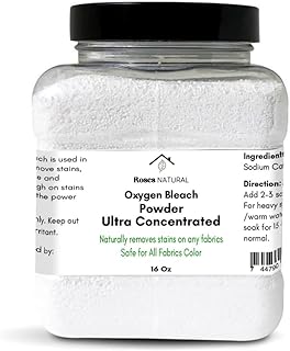 Pure Sodium Percarbonate, Oxygen Bleach 16 Oz, Natural Stain Remover, Plant-based Ingredients; Natural Bleach; Chlorine-Free, Cleaning Product for Laundry, Stain Remover, Made in the USA