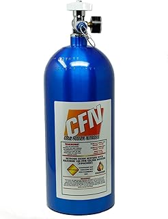 10LB Bottle | Cold Fusion Nitrous | 10LB Nitrous Bottle with High Flow Valve, Gauge and 8AN Blow Off Fitting with cap.