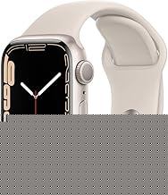 Apple Watch Series 7 (GPS, 41mm) Starlight Aluminum Case with Starlight Sport Band, Regular (Renewed)