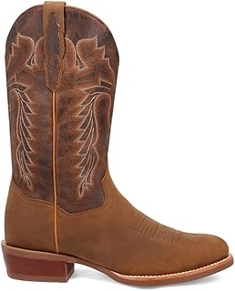 Boots Mens Neeley Embroidered Pull On Round Toe Casual Boots Mid Calf - Brown
