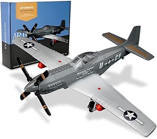 Air Force Series P-51 Mustang Fighter Airplane Military Building Set Adult Gift Compatible with Lego (258 Pieces)