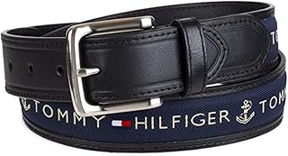 Men's Fabric Inlay Casual Belt With Classic Harness Buckle