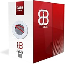 Dripstone CAT6 Ethernet Cable 1000ft Bulk Network LAN Wire 23AWG Solid UTP 550MHz High-Speed Internet Cable Gaming, Streaming, Office, Home Use, Pull Box, Cat6 Bulk, Stable Connectivity - Red