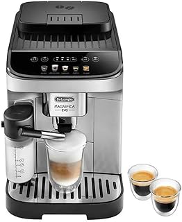 De'Longhi Magnifica Evo Automatic Espresso & Cappuccino Machine with Latte Crema System, 9.45 in. x 17.32 in. x 14.17 in., Chrome
