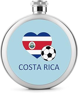 Love Costa Rica Soccer 5 Oz Flask for Liquor Portable Wine Bottle Cute Stainless Steel Holsters Flasks