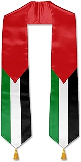 Country Flag Graduation Stole with Gold Tassels, Unisex Adult Graduation Honor Scarf