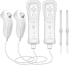 WDZP (White *2) Remote Controller with Motion Plus for Wii/WII U, 2 in 1 Remote with Nunchuck Controller for Wii/WII U Console [nintendo_wii_u]
