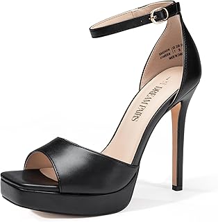Women's Stiletto High Heels Platform Ankle Strap Square Open Toe Dress Sexy Sandals