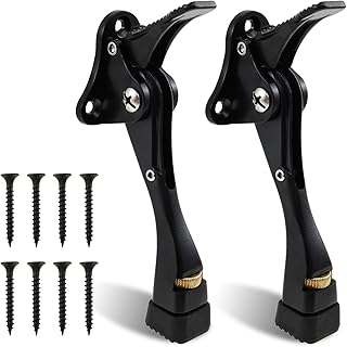 2PCS Door Stopper, Heavy Duty Kickdown Door Stops, Adjustable Height Door Kickstand Stopper with Rubber, Door Holder Stopper, Bottom of Door