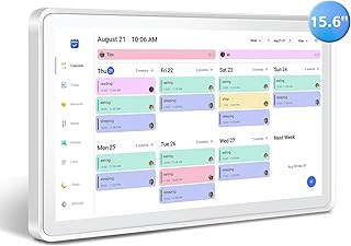 Digital Calendar 15.6", Touch Screen Electronic Calendar & Planner Wall Mountable, Instant Phone Sync, Photo Gallery, Custom Lists, Task Charts, Family Calendar for Home Office Organization