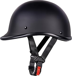 Yesmotor Motorcycle Helmet Half Shell Hawk Style Helmets Compact Lightweight Open Face for Motorcycle Street Bike Cruiser Moped - DOT Approved (Matte Black,L)