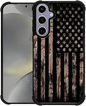 Case for Samsung Galaxy S25 6.2",Four Corner Airbag Protection Design Soft Silicone Frame Personalized Pattern Case Compatible with Samsung Galaxy S25 for Men-Camouflage Flag