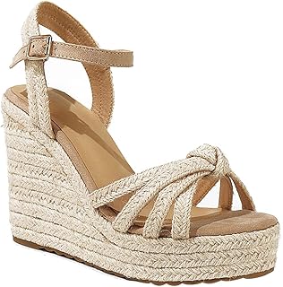 Sandals for Women 2026: Comfortable Wedge Platform Sandals Women - Braided Espadrilles for Women Ankle Strap Open Toe Wedges Heels Beach Sandals Summer Shoes