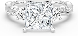 Twist Vine Moissanite Engagement Ring, 1.0-3.0 CT Princess-Cut