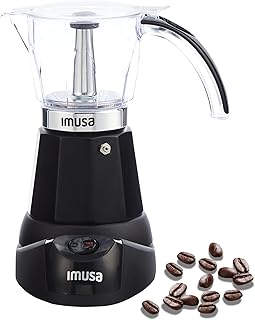 IMUSA 6 or 3 Cup Electric Espresso Maker Black Coffee Machine for Cuban Coffee, Moka and Espresso Drinks