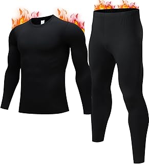 Thermal Underwear for Men, Mens Long Johns Thermal Underwear Set, Fleece Lined Base Layer for Cold Weather