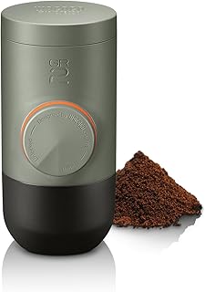 WACACO Minipresso GR2 Espresso Machine Compatible Ground Coffee, Portable Coffee Maker 18 Bar Manually Operated, Espresso Maker On The Go,Ultra-Small For Travel Camping Fishing Climbing Riding